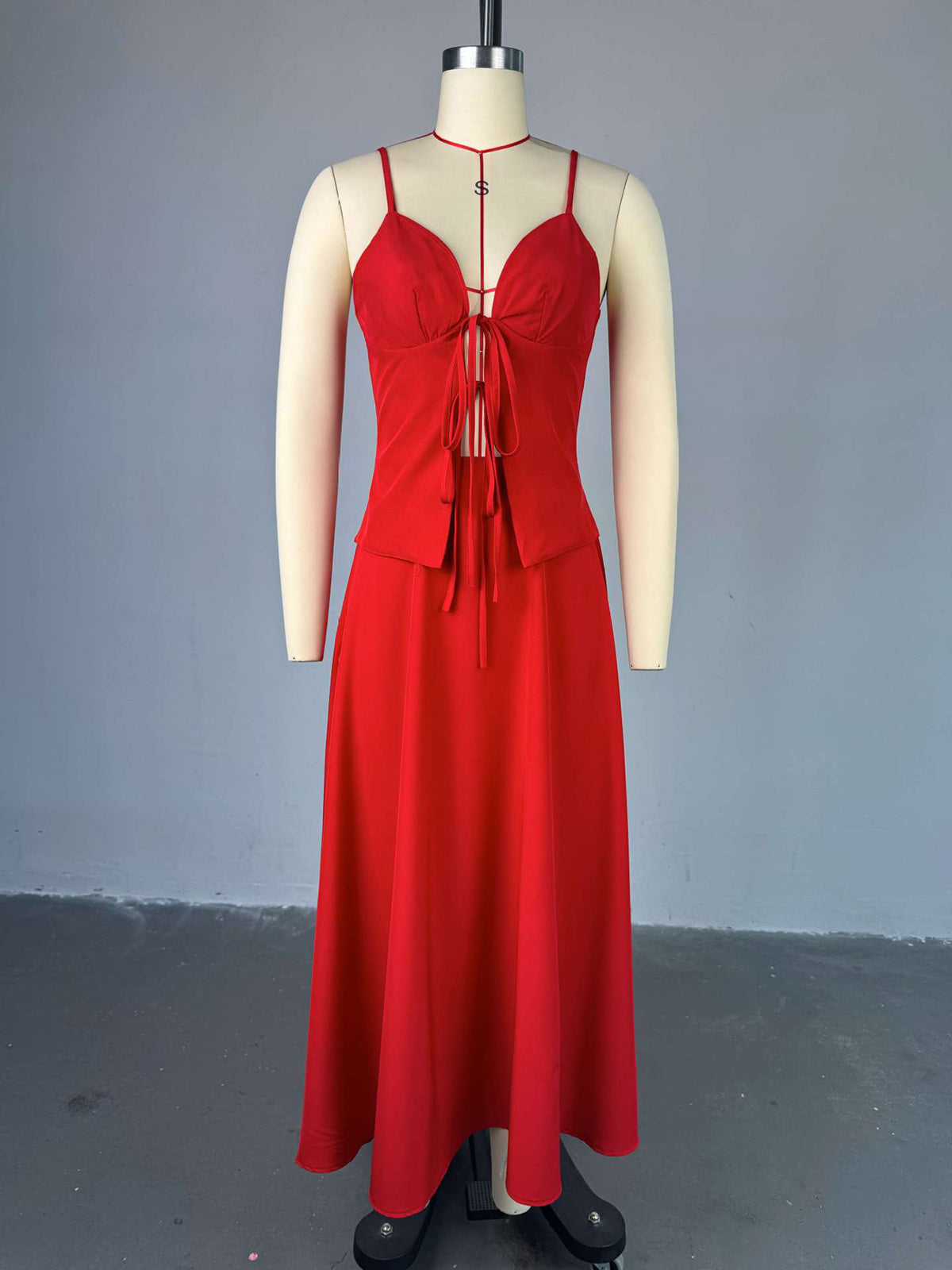 Sexy Bandage Suspenders Top Long Skirt Sets