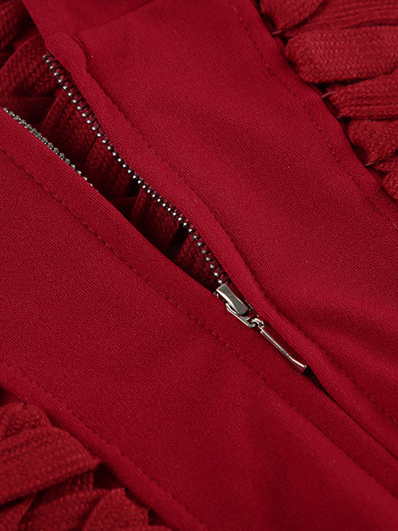 Sexy Halter Zip-up Corset Backless Top