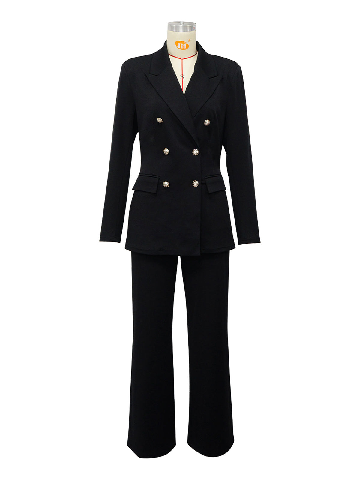 Fashion Double Breasted Slim Blazer Suit Set