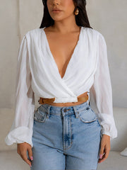 Belt-adjustable belted cardigan soft short shirt