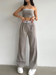 Sports Tank Top Contrast Color High Waist Pants Set