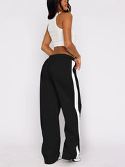 Fashion Stripe Detail High Waist Sweatpants