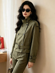 Women's Vintage Double-Breasted Trench Coat -boutique