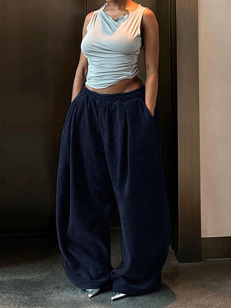 Simple Daily Baggy Long Pants