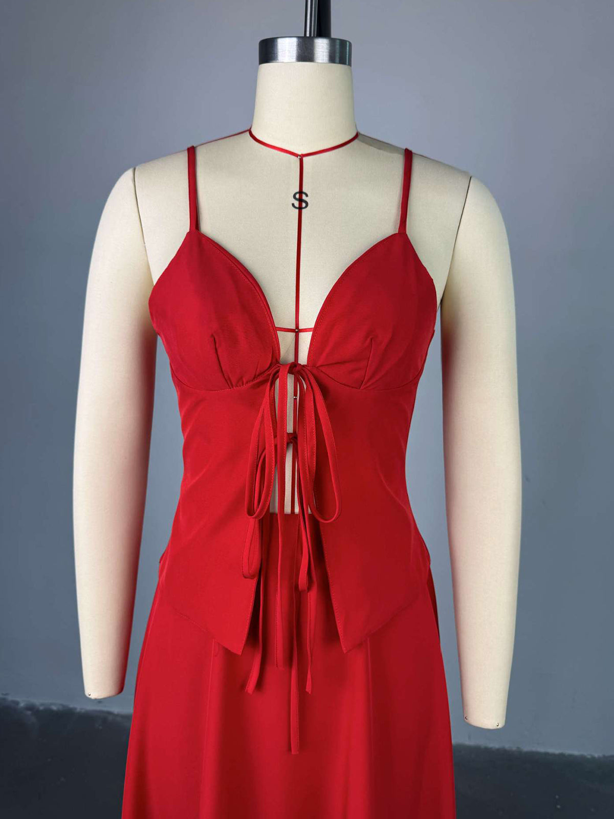 Sexy Bandage Suspenders Top Long Skirt Sets