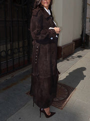 Fashion Long Sleeve Belt Trench Coat