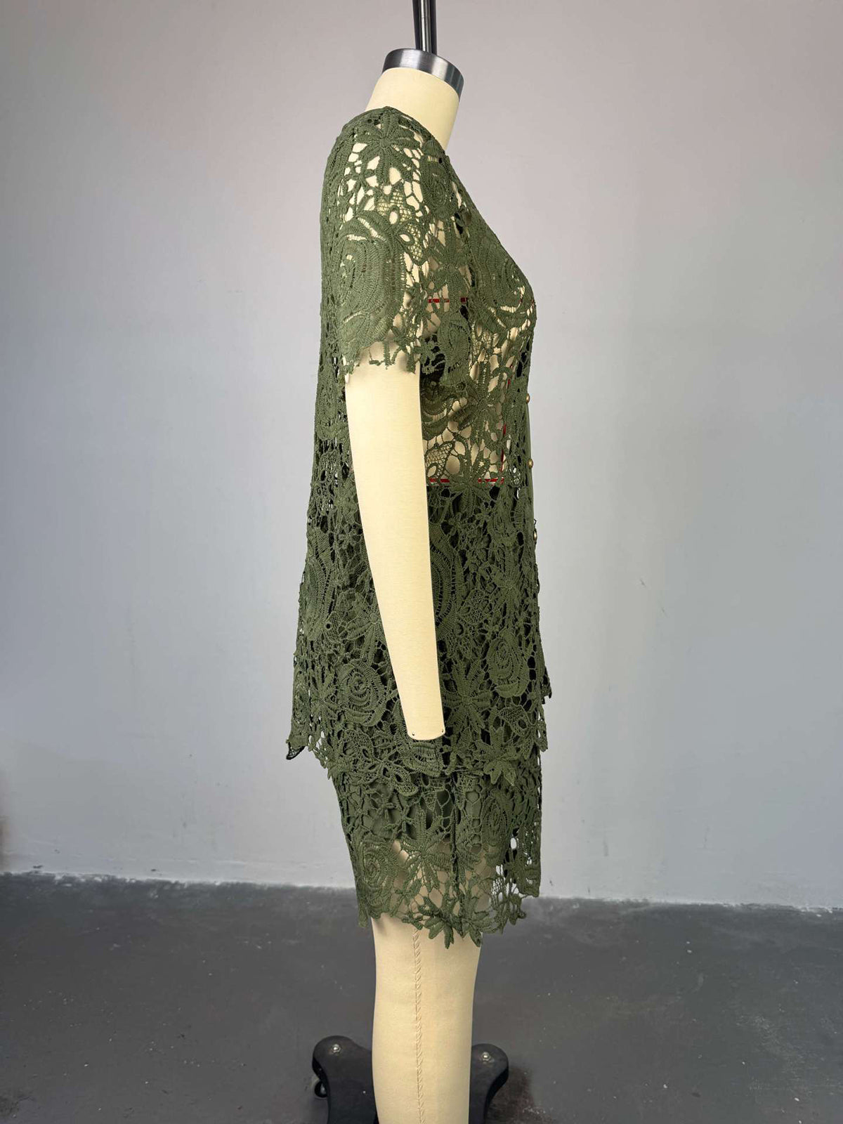 Fashion Lace Hollow out Shirt And Shorts Sets