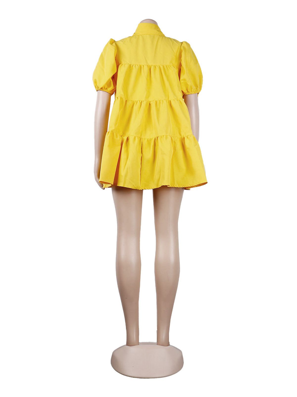 Casual Turn-down Collar Ruffle Loose Dress