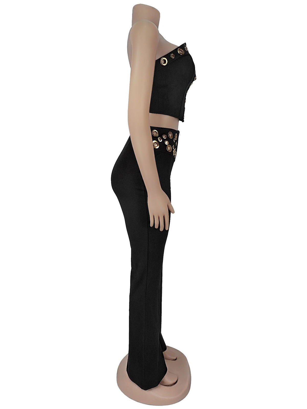 Fashion V-neck Tube Top Trousers Slim Fit Set