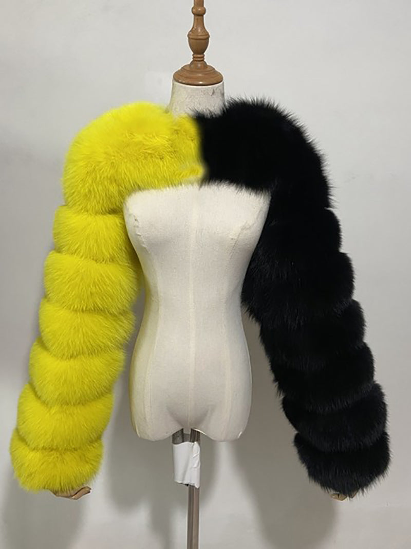 Fluffy Faux Fur Warm Shawl Jacket Coat