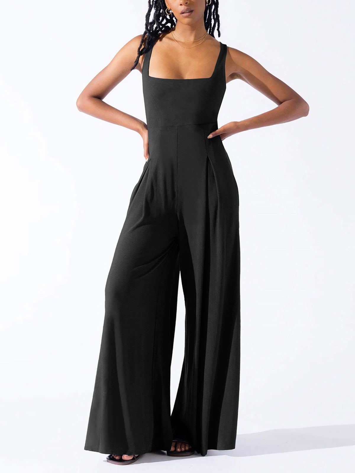 Sexy Spaghetti Strap Slim Wide-leg Jumpsuit