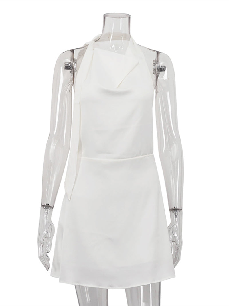 Sexy Halter Backless Lace-up Mini Dress