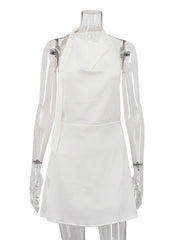 Sexy Halter Backless Lace-up Mini Dress