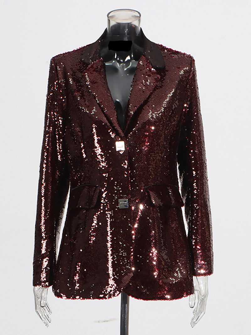 Luxury Sequin Slim Blazer