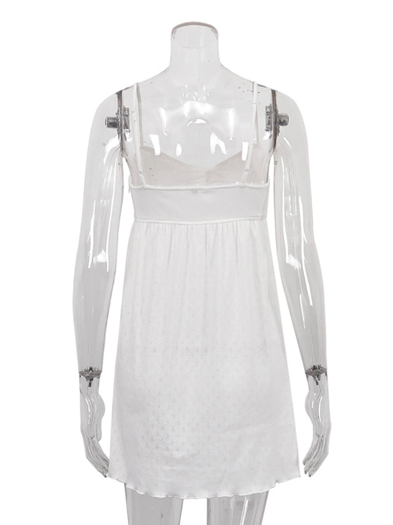 Sexy Jacquard Pleated Spaghetti Strap Dress