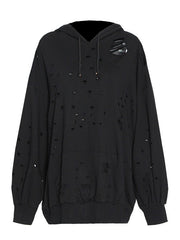 Distressed Oversized Pullover Hoodie