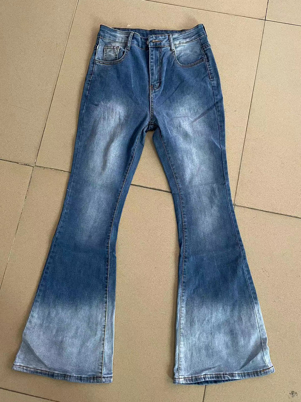 Fashion Elastic Flared Trousers Jeans