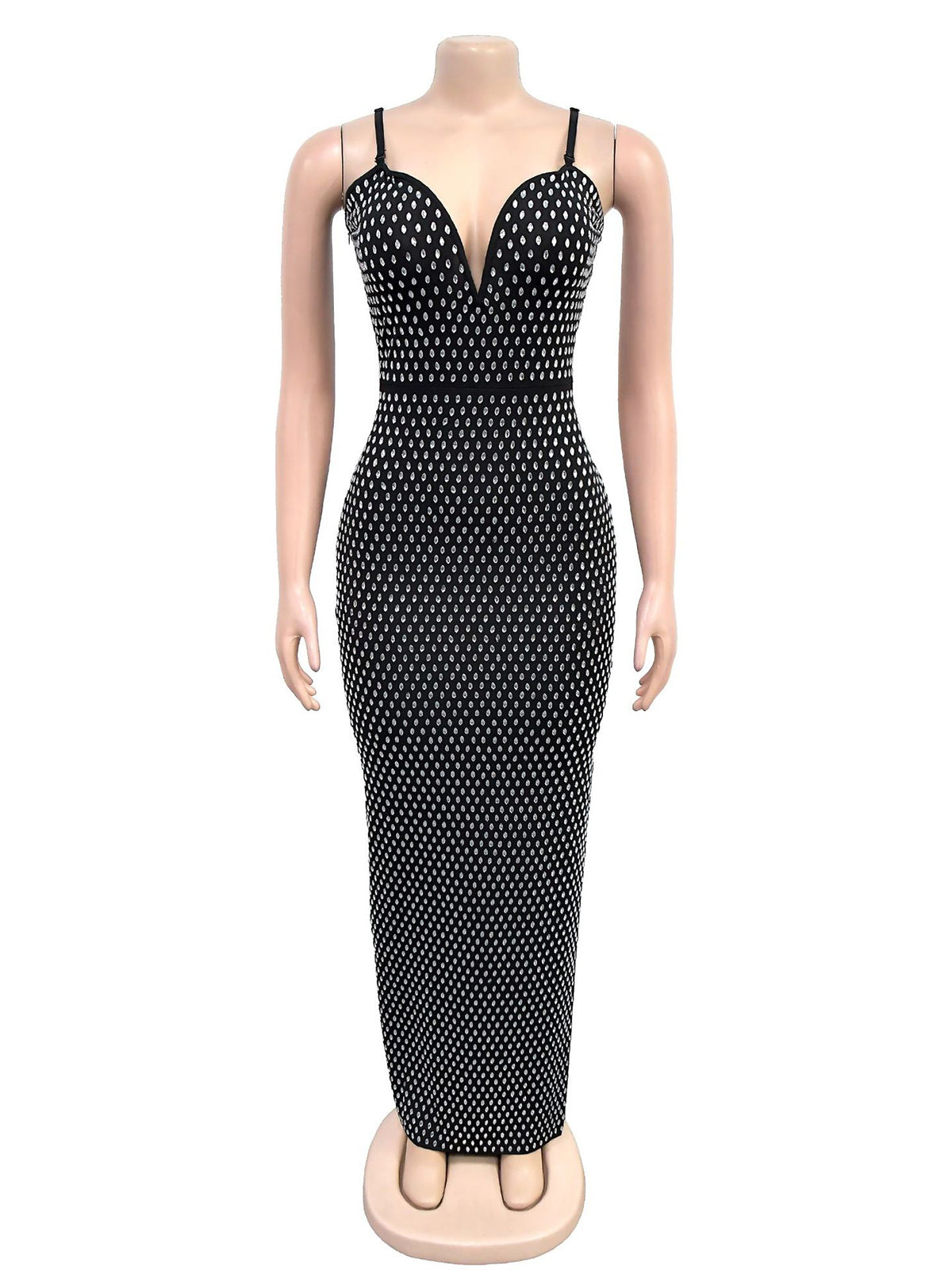 Sexy Spaghetti Strap Rhinestone Dress Evening Gowns