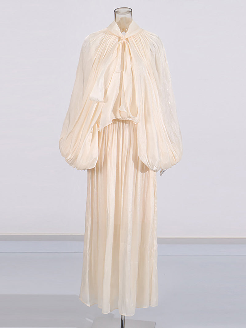 Elegant Voluminous Sleeve Gown Maxi Dress