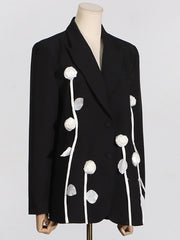 Fashion Flower Splicing Slim Fit Blazer