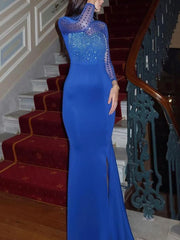 Rhinestone Mesh Patchwork Nightclub Party Dress