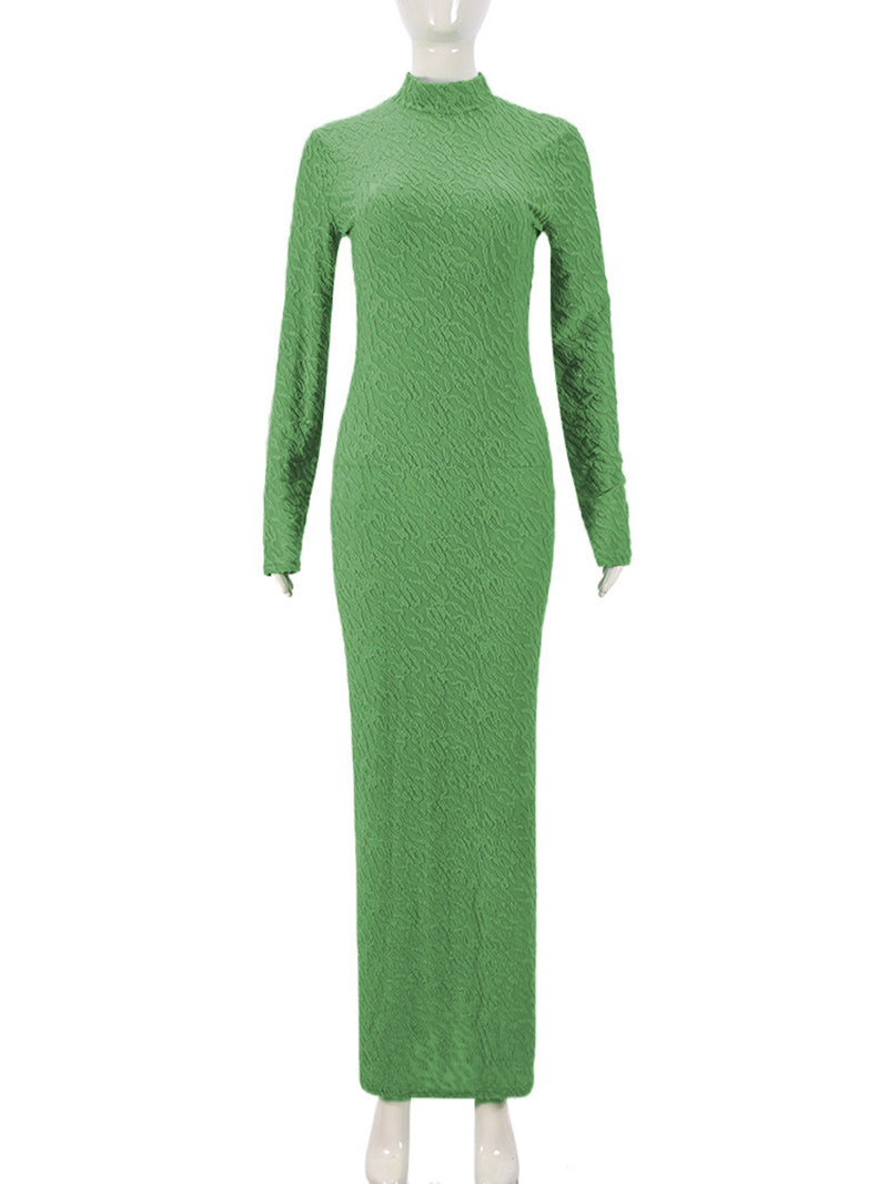 Casual Round Neck Bodycon Maxi Dress