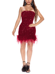 Strapless Sequin Club Mini Dress