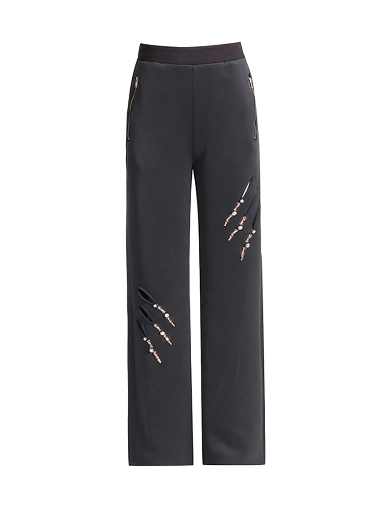 Fashion Hollow out Loose Casual Trousers