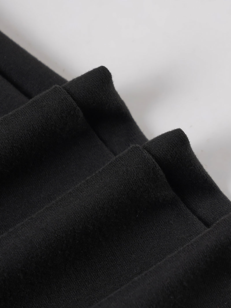 Casual Rib Knit Ruffles Patchwork Trousers