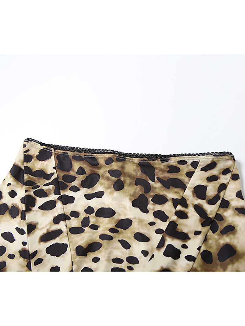 Sexy Leopard Print Camisole Vest Leggings Set