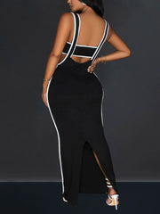 Sexy Backless Slip Dress 2 Piece Set