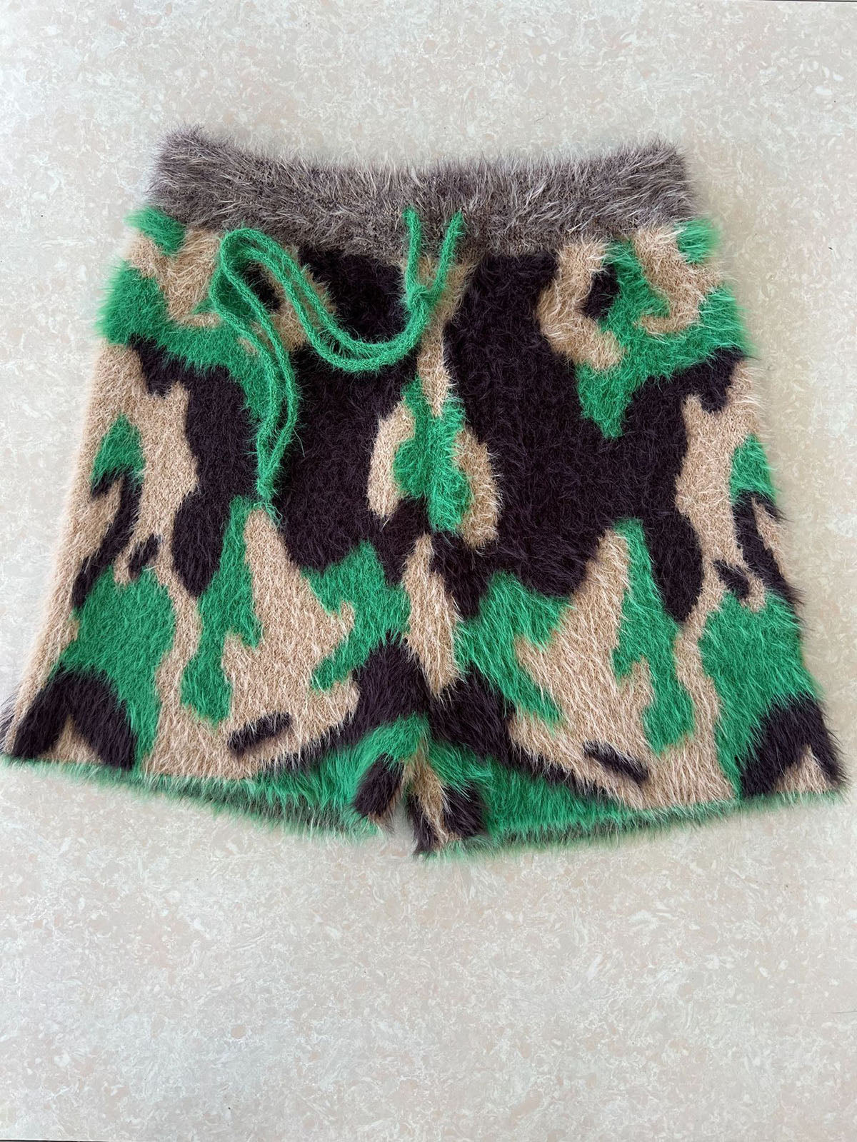 Casual Camo Knitting Drawstring Shorts