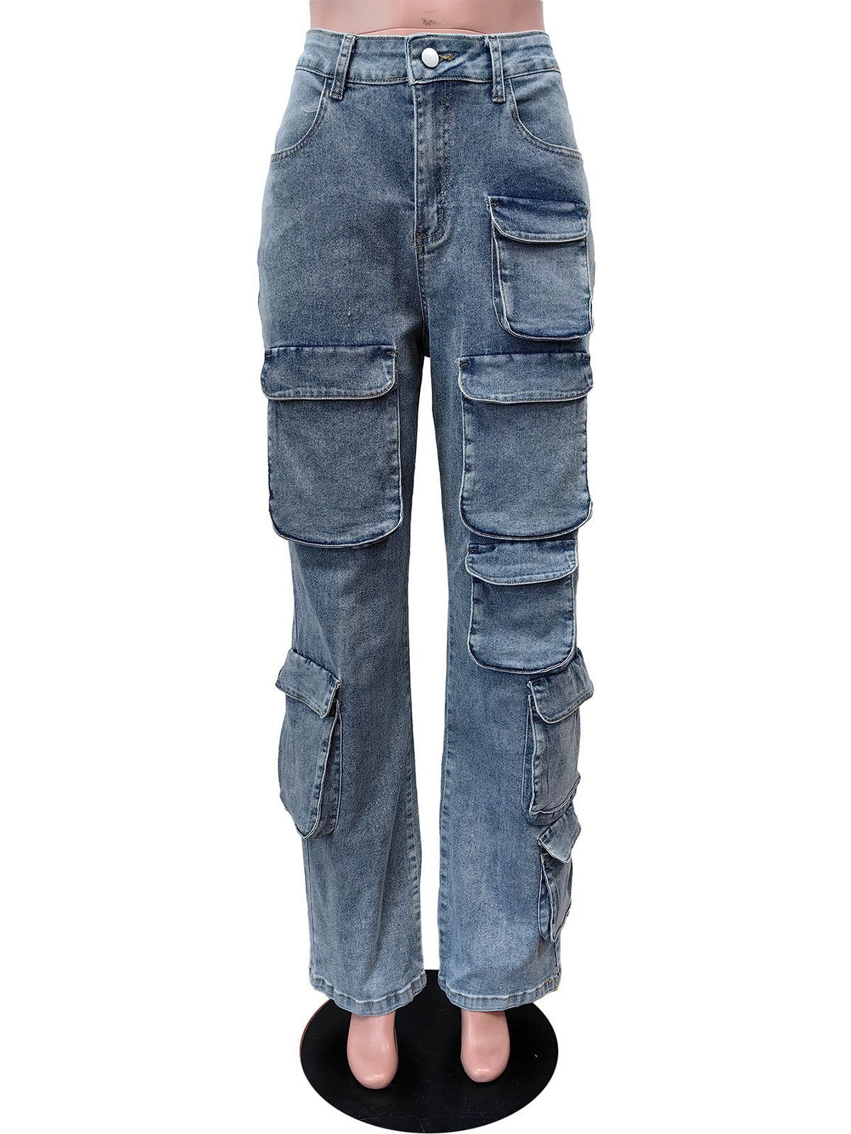 Casual Cargo Pants Straight Jeans