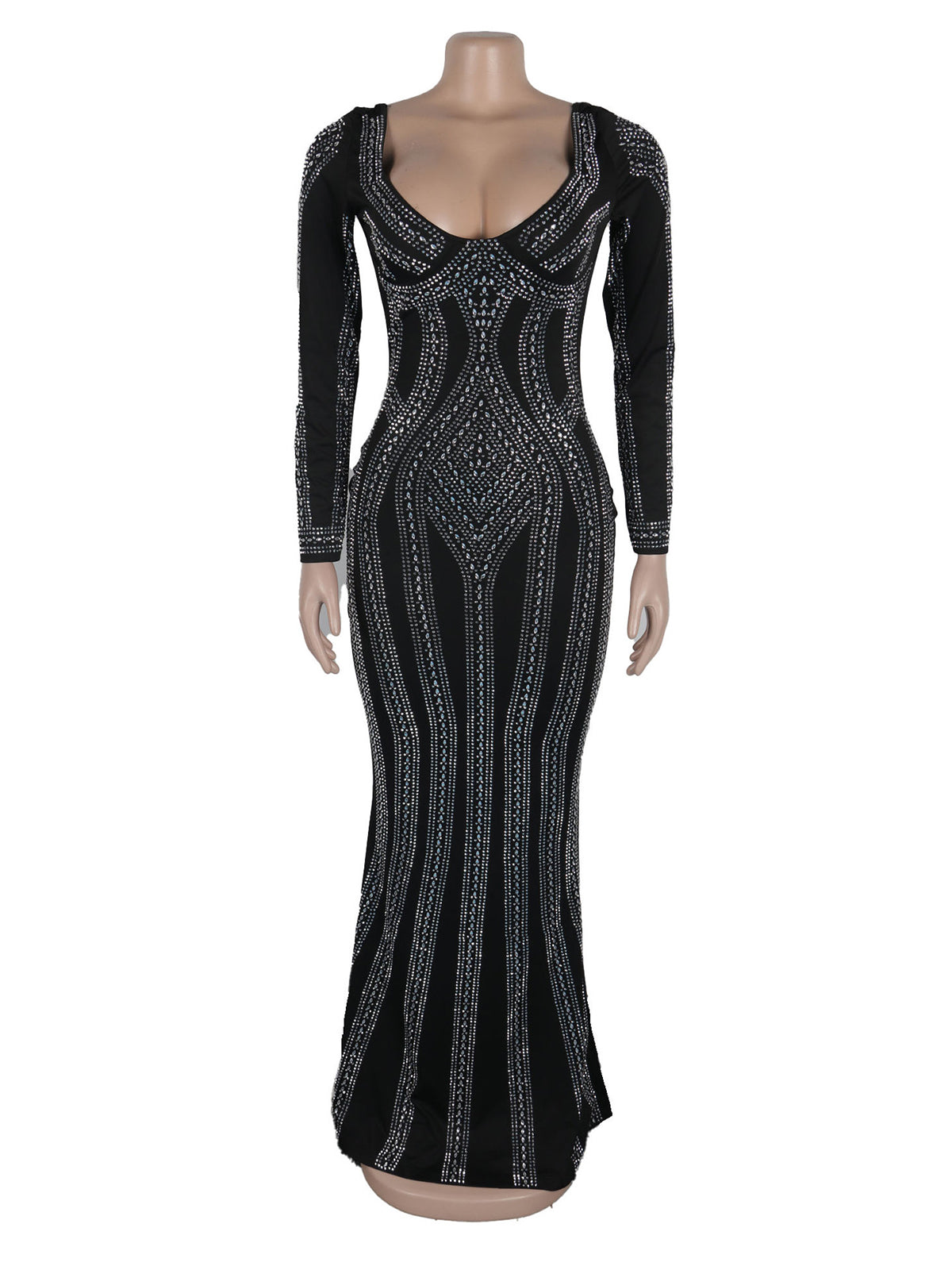 Sexy Rhinestone Slim Clubwear Dress