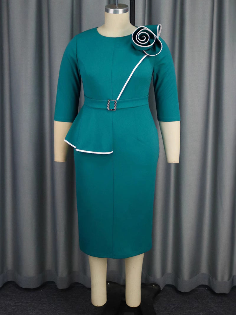 Elegant Round Neck Asymmetrical Ruffles Party Dress