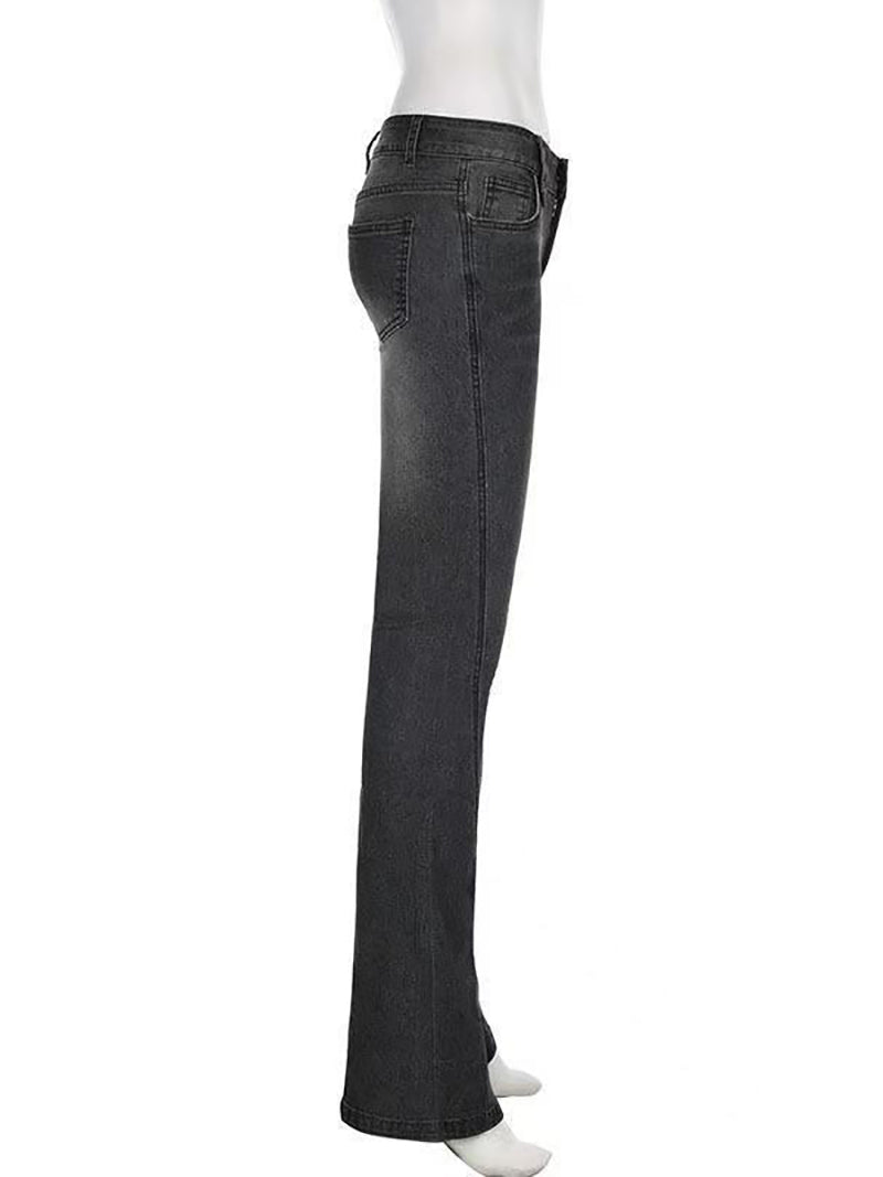 Vintage Skinny Low Rise Flared Jeans