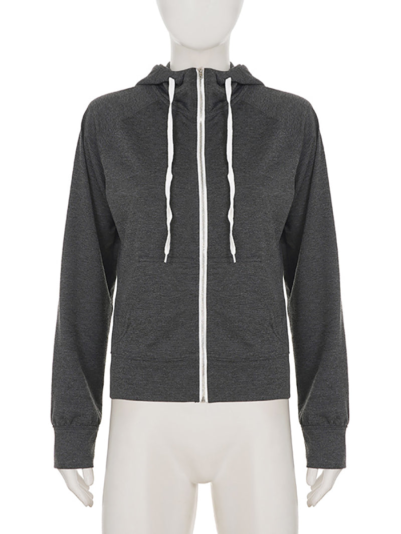 Fashion Casual Loose Zip Hoodie