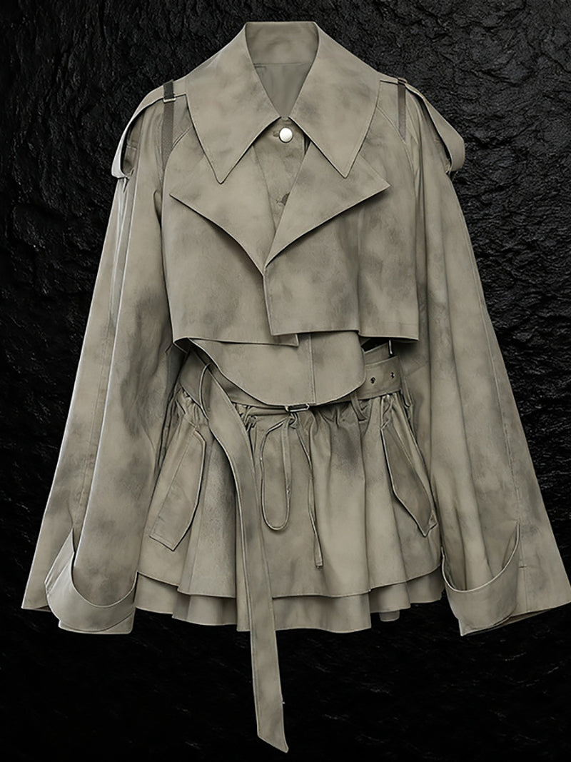 Fashion Camo Print Deconstruct Skirt Set