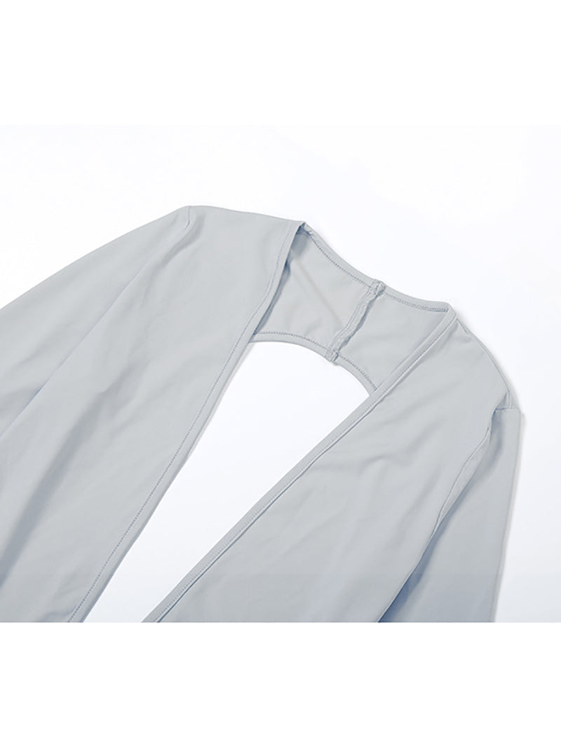 Sexy Plain Deep V Backless Tight Jumpsuit