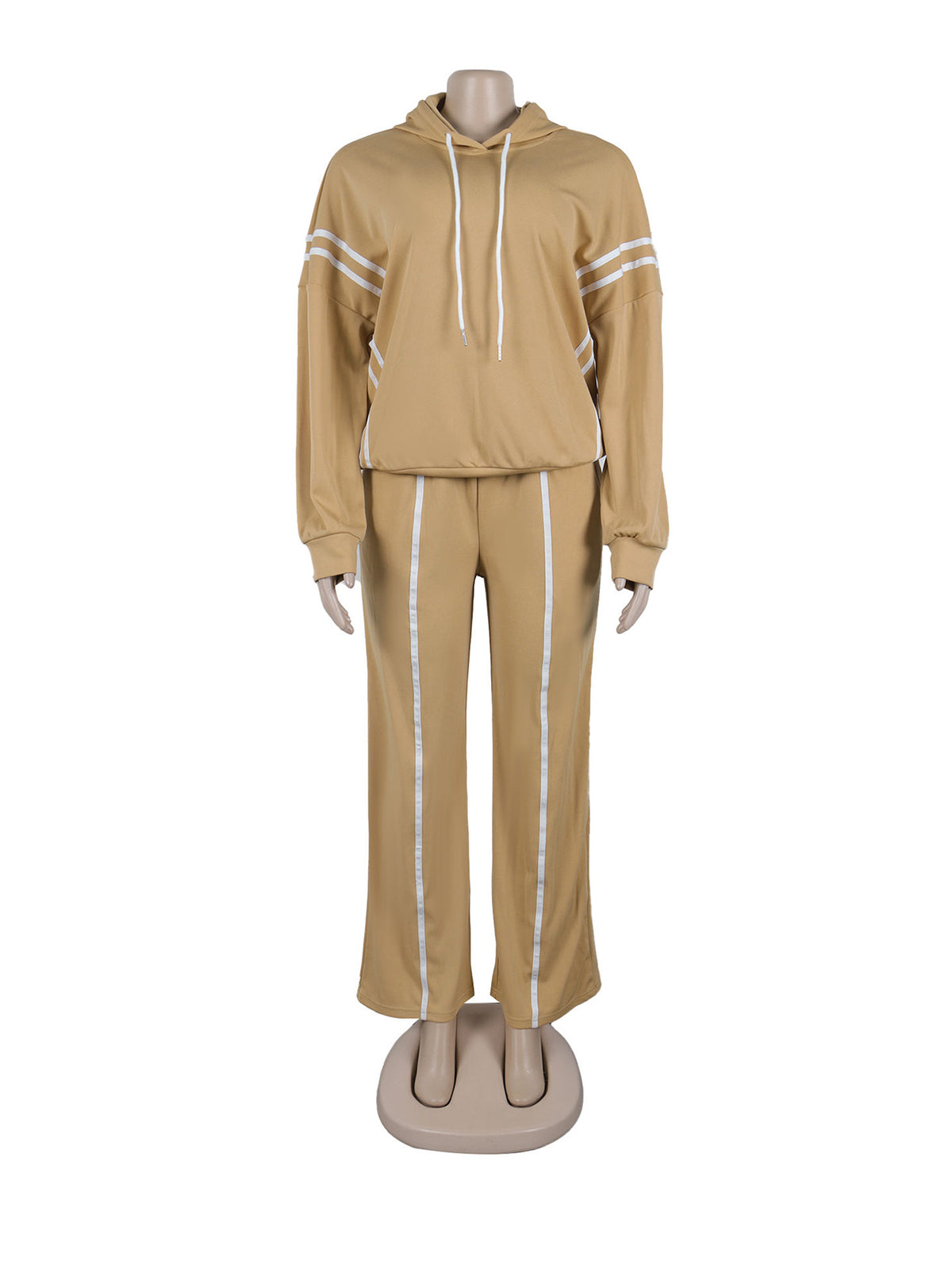 Casual Striped Hoodie Trousers Sports Suit