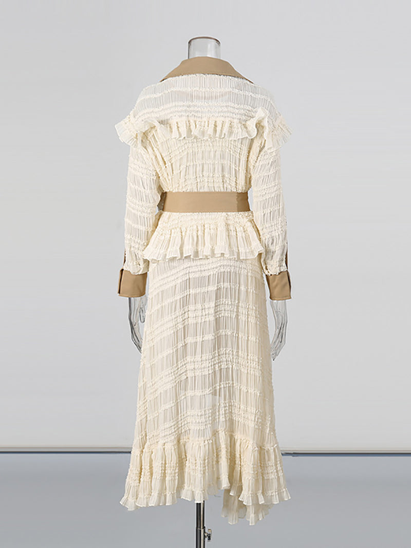 Fashion Irregular Lace Patchwork Trench Coat