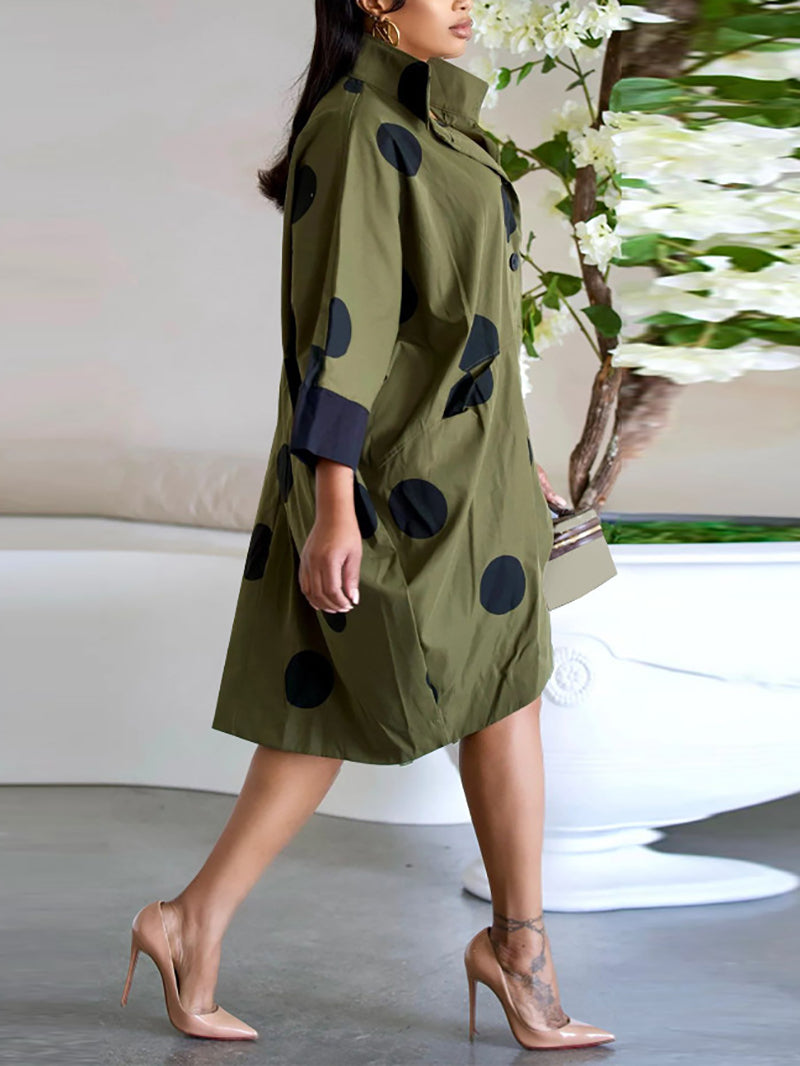 Fashion Print Loose Shirt Dress