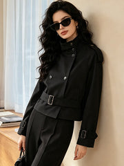 Women's Vintage Double-Breasted Trench Coat -boutique