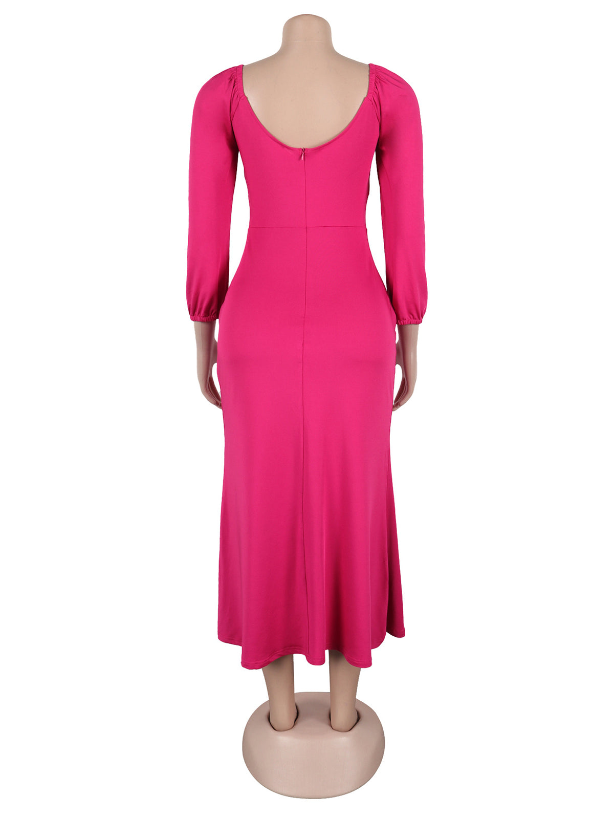 Drawstring Lace-up Cinched Waist Maxi Dress