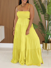 Sexy Cutout Sling Big Swing Maxi Dress