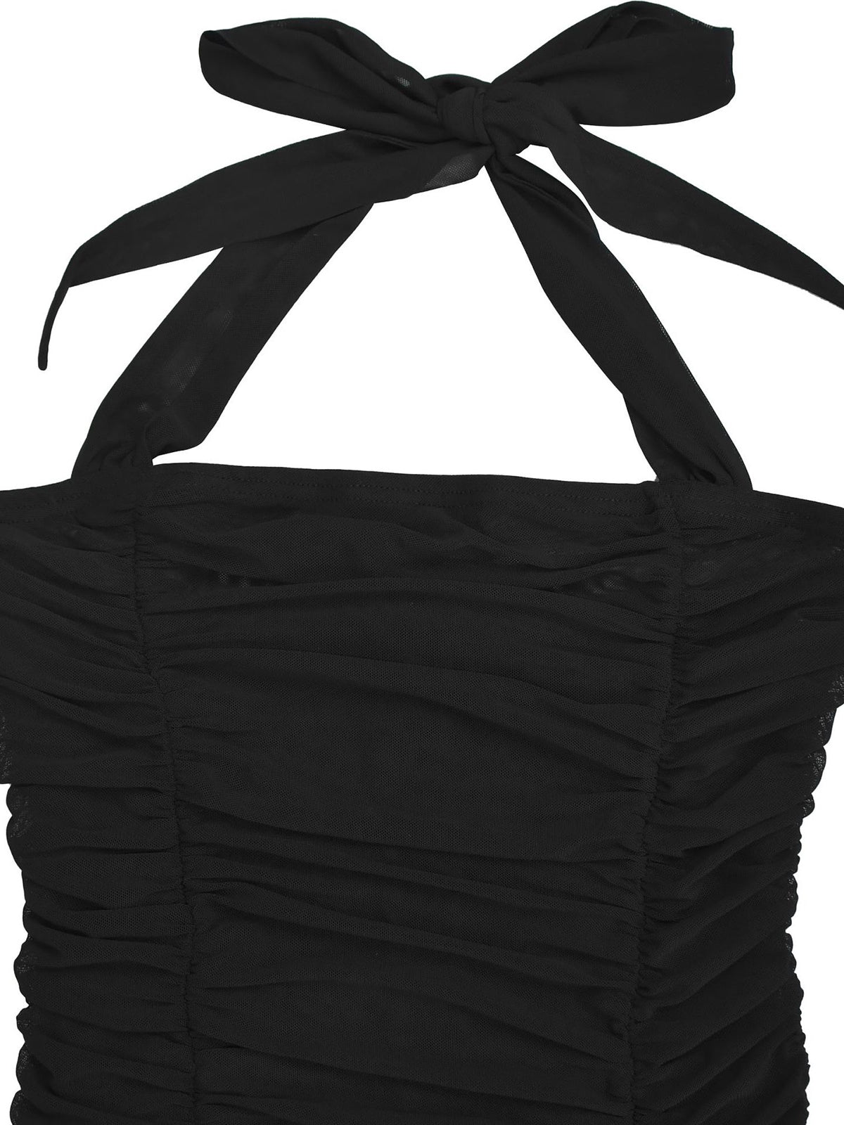 Sexy Mesh Halter Neck Backless Maxi Dress