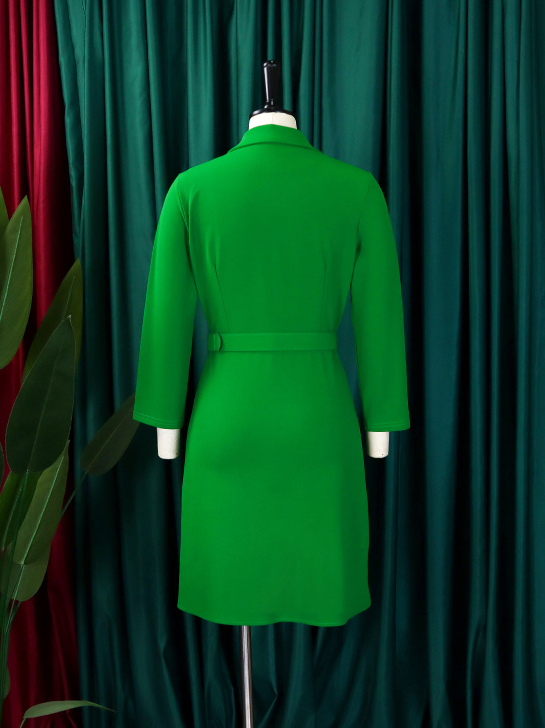 Fashion Cinched Waist Folding Stitching Blazer Dress