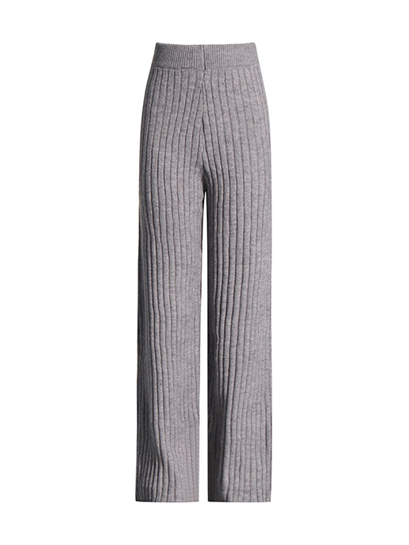 Ribbed Cashmere-blend Track Pants Casual Set