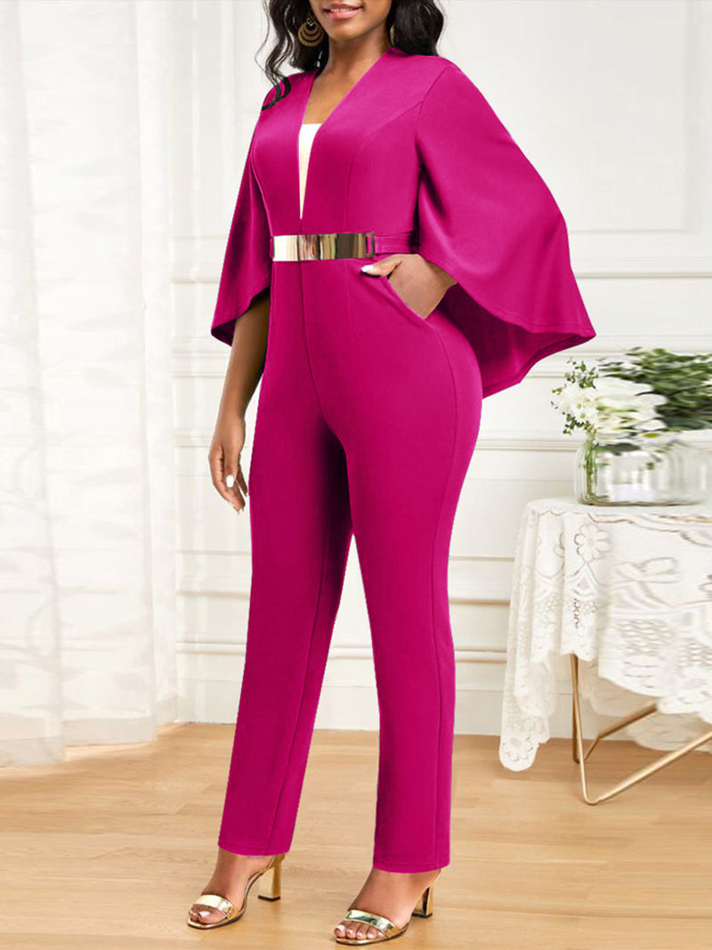 Fashion Batwing Sleeve Slim Jumpsuit