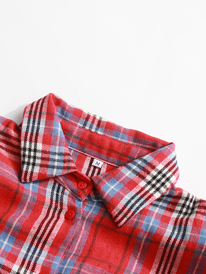 Casual Long-Sleeve Plaid Button-Up Shirt